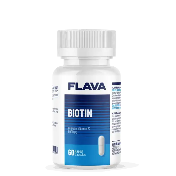 Flava Biotin 60 Kapsül – Saç, Cilt ve Tırnak Sağlığı Destekleyici Takviye