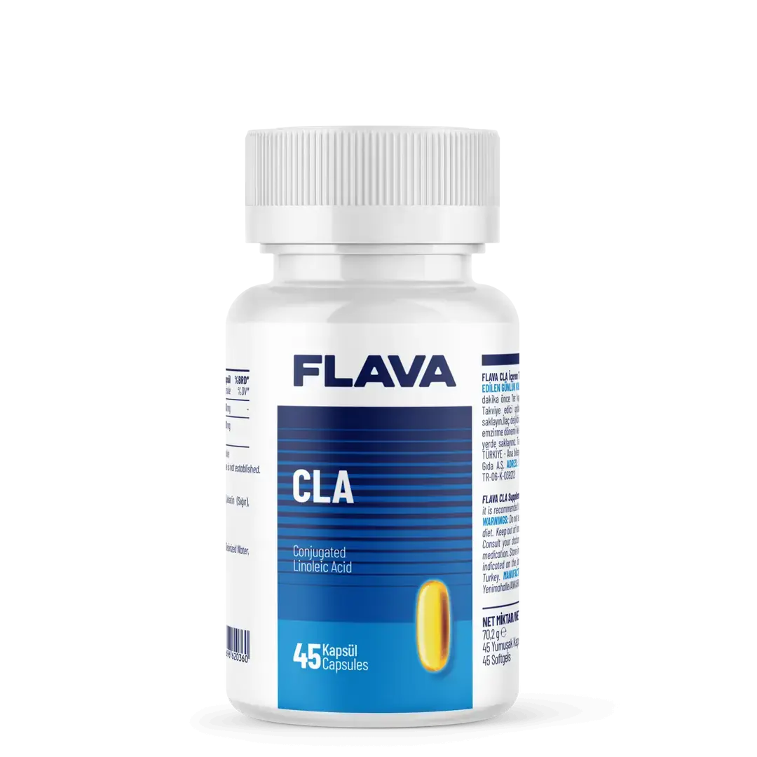 Flava CLA (Conjugated Linoleic Acid) | Yağ Yakım ve Vücut Şekillendirme Desteği – 45 Kapsül