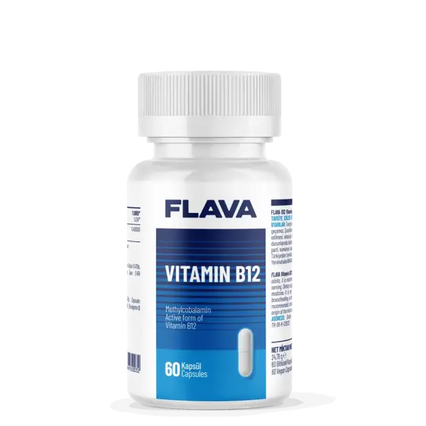 Flava Vitamin B12 60 Kapsül – Enerji ve Metabolizma Desteği