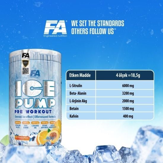 FA NUTRITION ICE PUMP PREWOKROUT 463 GR