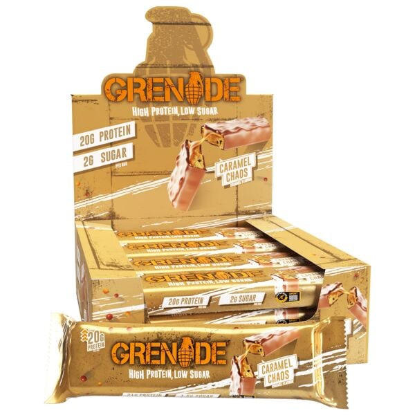 Grenade Carb Killa Fudged Up Protein Bar 60g – 20g Protein, Düşük Şekerli Sporcu Barı CARAMEL CHAOS