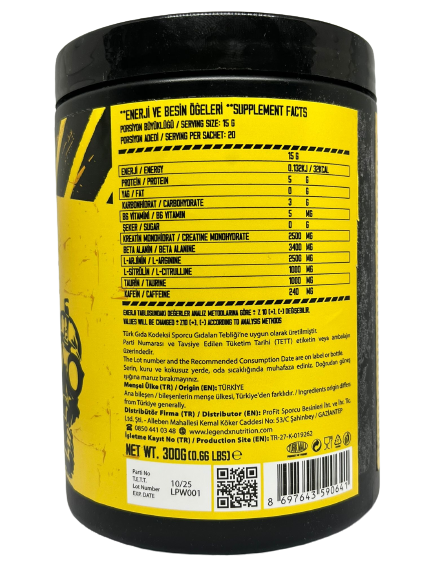 LEGEND X ADRENALİNE SHOCK PRE-WORKOUT