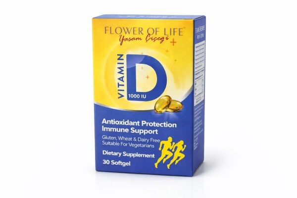 Flower of Life D Vitamini 30 Softgel – Bağışıklık ve Kemik Sağlığını Destekleyen Günlük D3 Formülü