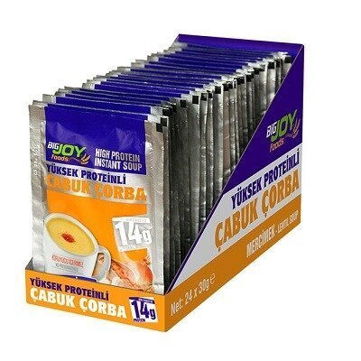 BigJoy Proteinli Çabuk Çorba 30 Gr 12 Adet (Mercimek)