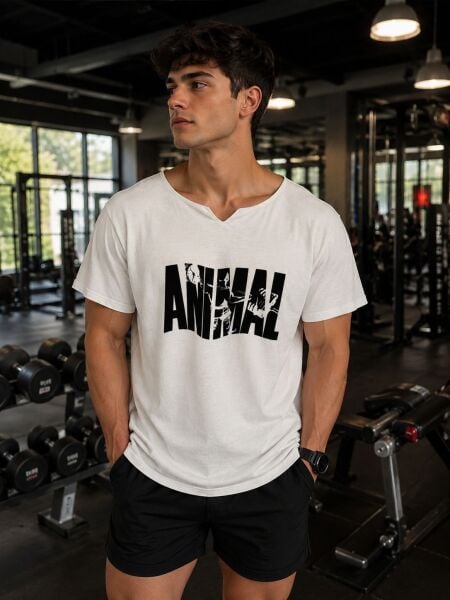 anımal beyaz oversıze tshort
