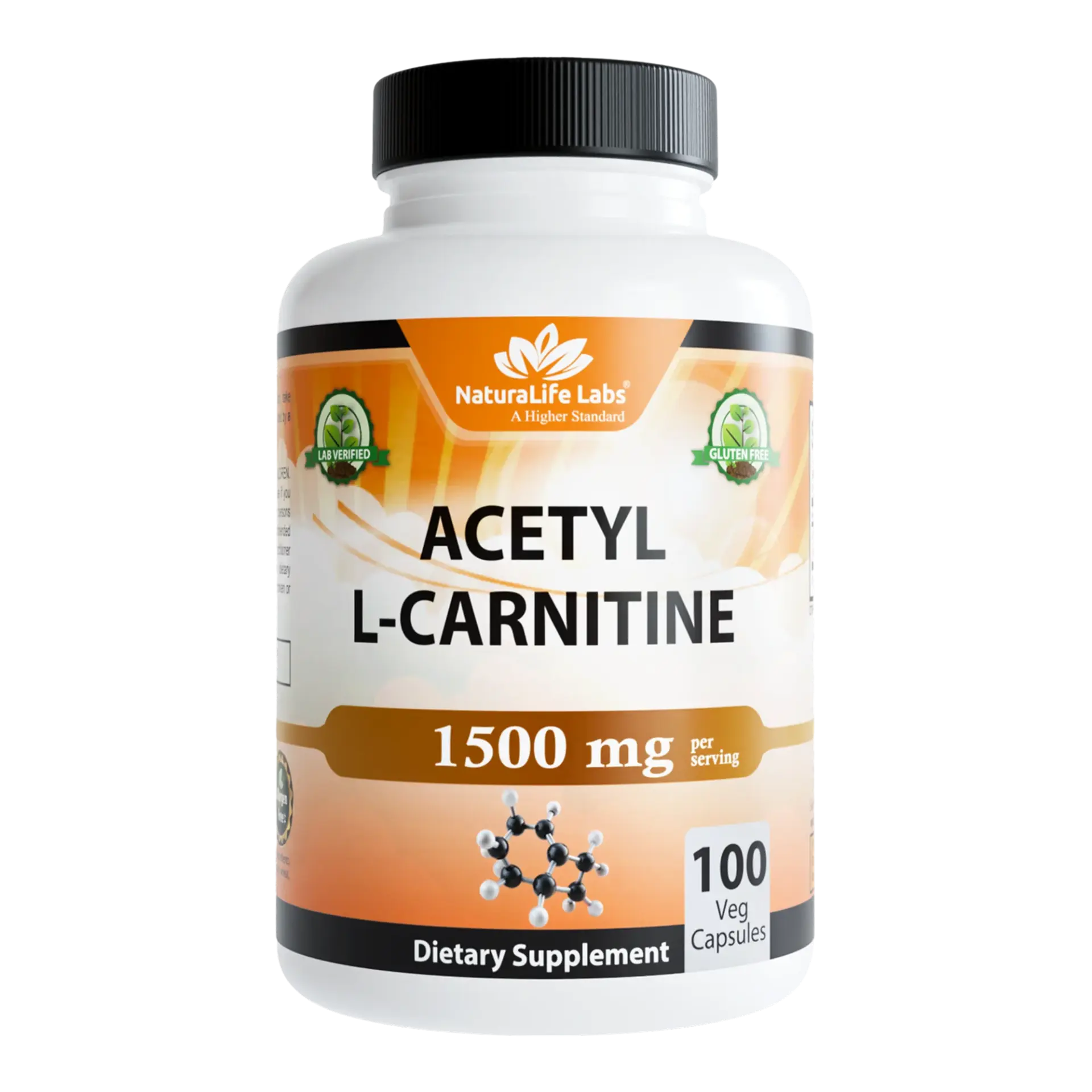 NaturaLife Labs Acetyl L-Carnitine 1500 mg 100 Kapsül | USA Üretimi