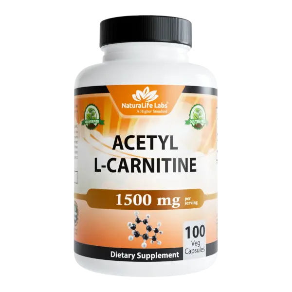 NaturaLife Labs Acetyl L-Carnitine 1500 mg 100 Kapsül | USA Üretimi
