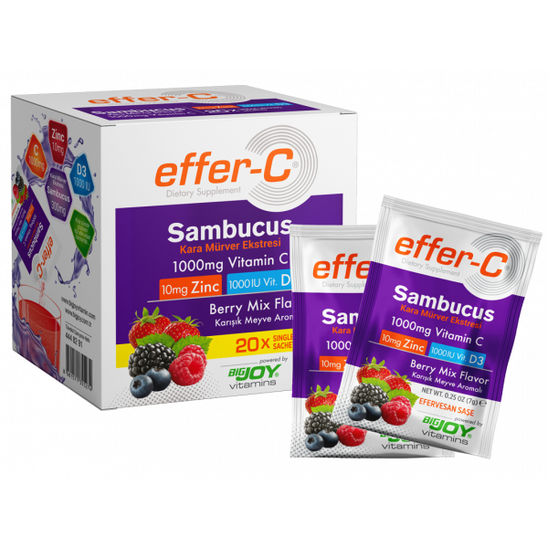 Effer-C VitaminSambucus KarışıkMeyve 20 Efervesan Saşe