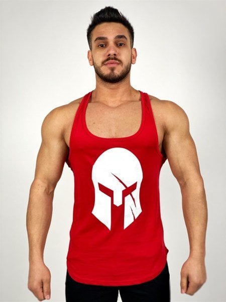 Black - Sparta Baskılı Fitness Atlet(KIRMIZI)