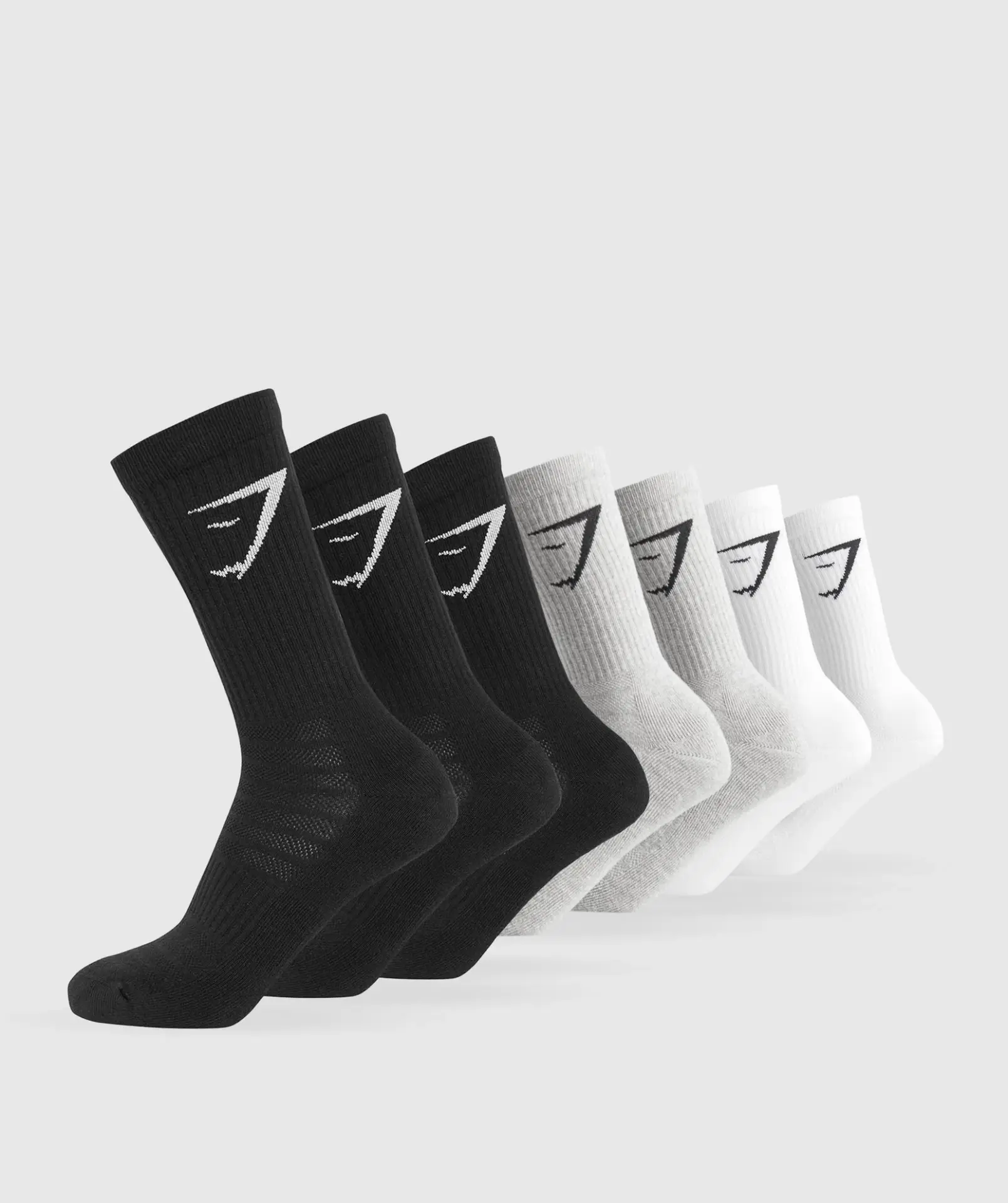 Gymshark Crew Socks 3’lü Uzun Spor Çorabı – Siyah & Beyaz Renk Seçenekleri