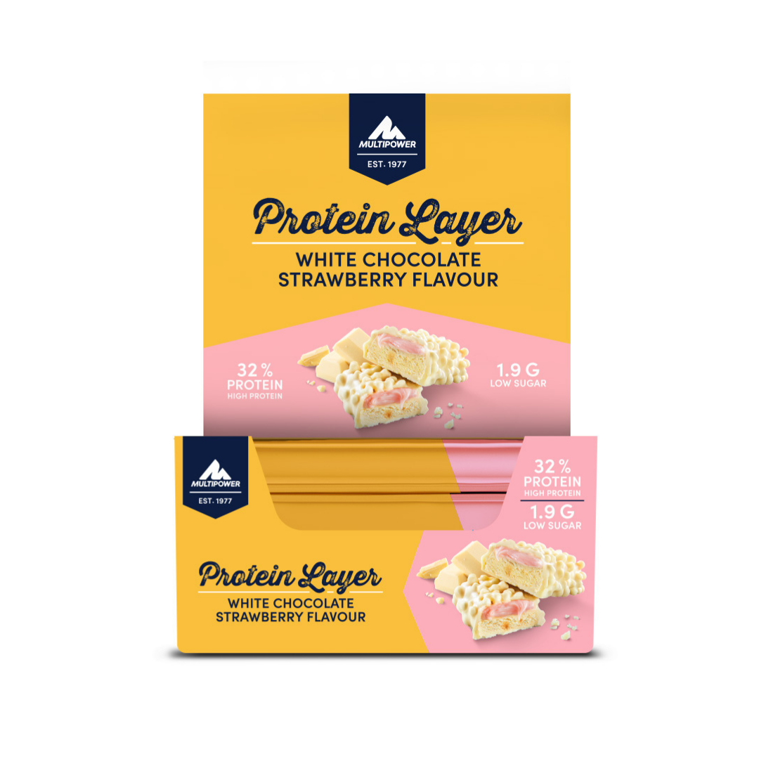 Multipower Protein Layer Bar 18x50g – 3 Katmanlı Yüksek Proteinli Atıştırmalık beyazcıkola