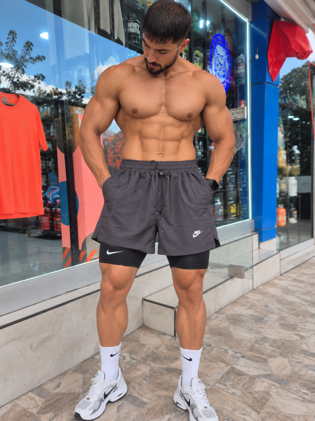 Nıke Taytlı Sort LARGE &XLARGE - GRI
