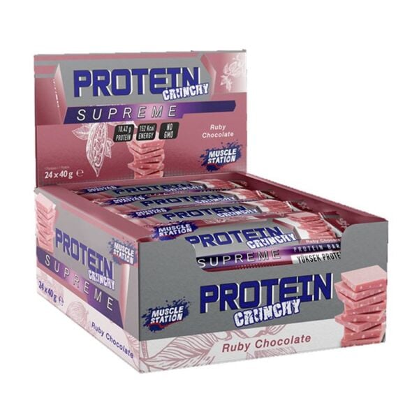 Muscle Station Crunchy Protein Bar Ruby Çikolata 24 Adet