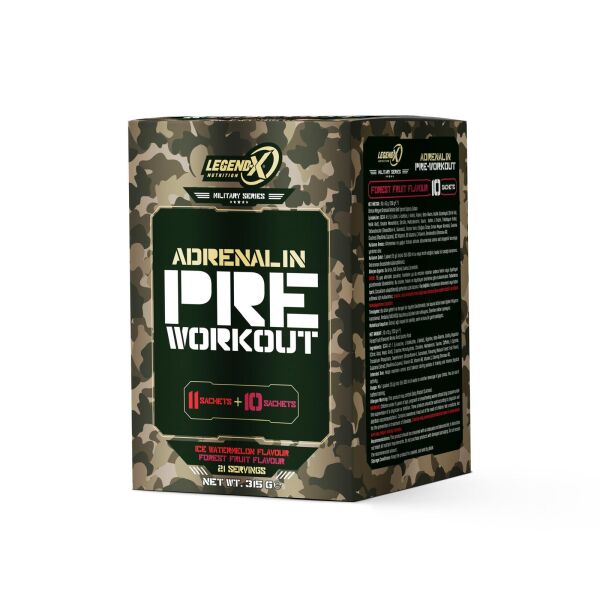 Legend X Adrenaline Pre-Workout 21 Şase x 10 Gr | 11 Ice Watermelon + 10 Forest Fruit